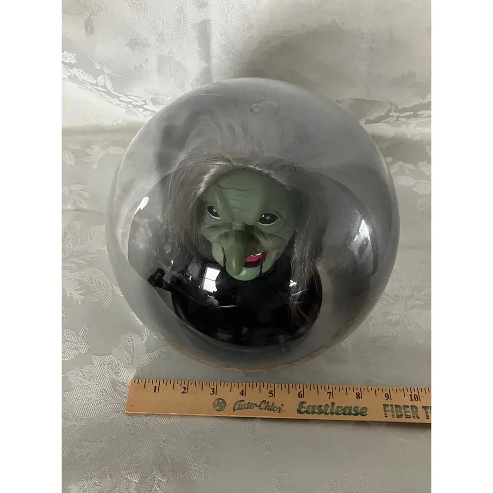 Halloween Witch Head Crystal Ball Globe Prop Spooky Decor Parts Repurpose